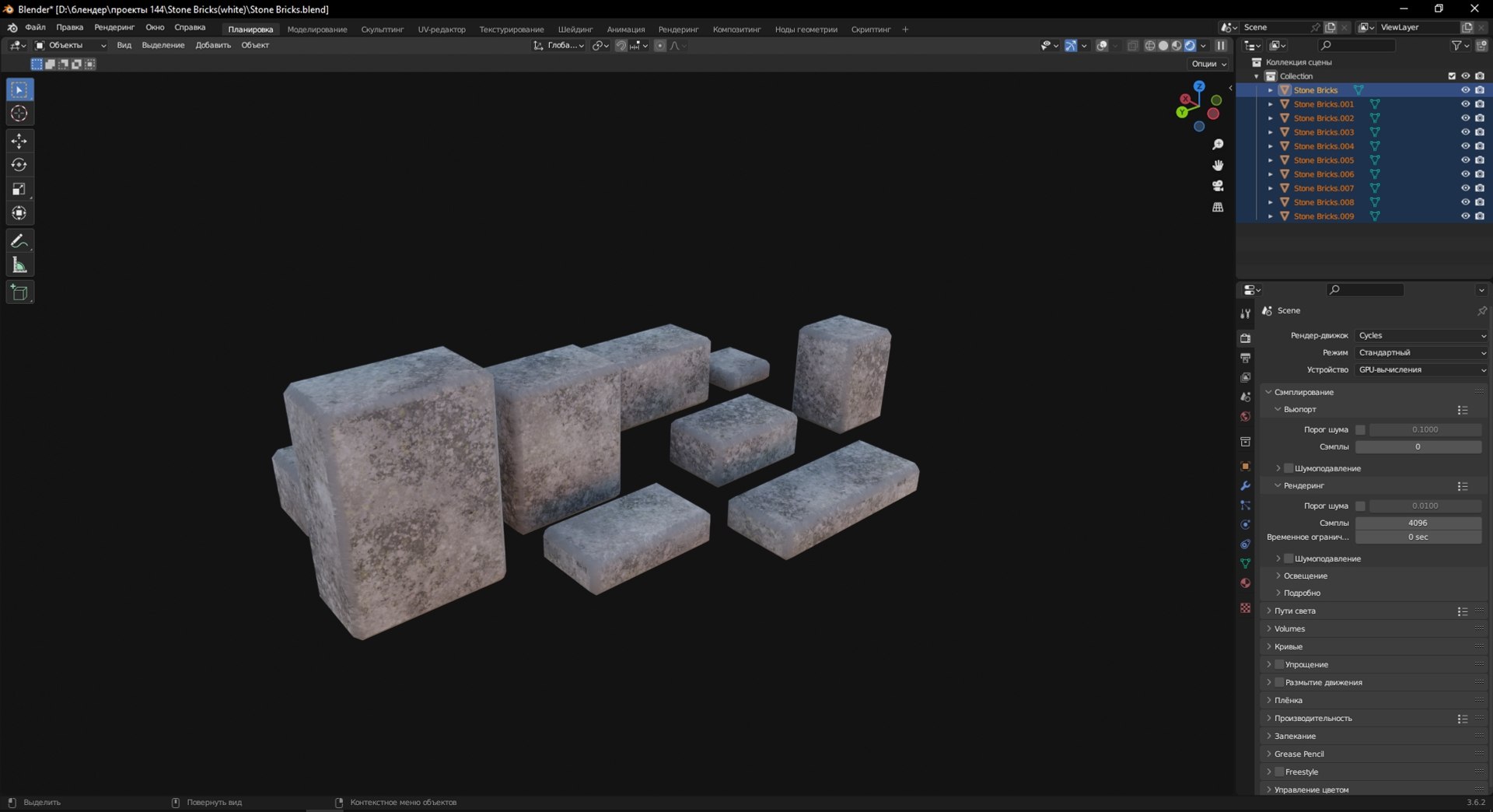 3D Stone Bricks Model - TurboSquid 2118698