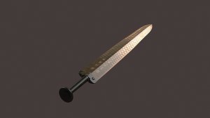 3D sword flachion fantasy steel bronze gold weapons melee model