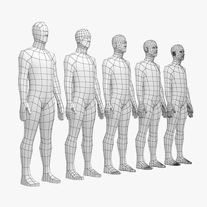 Natural Male in Rest Pose in 5 Topologies