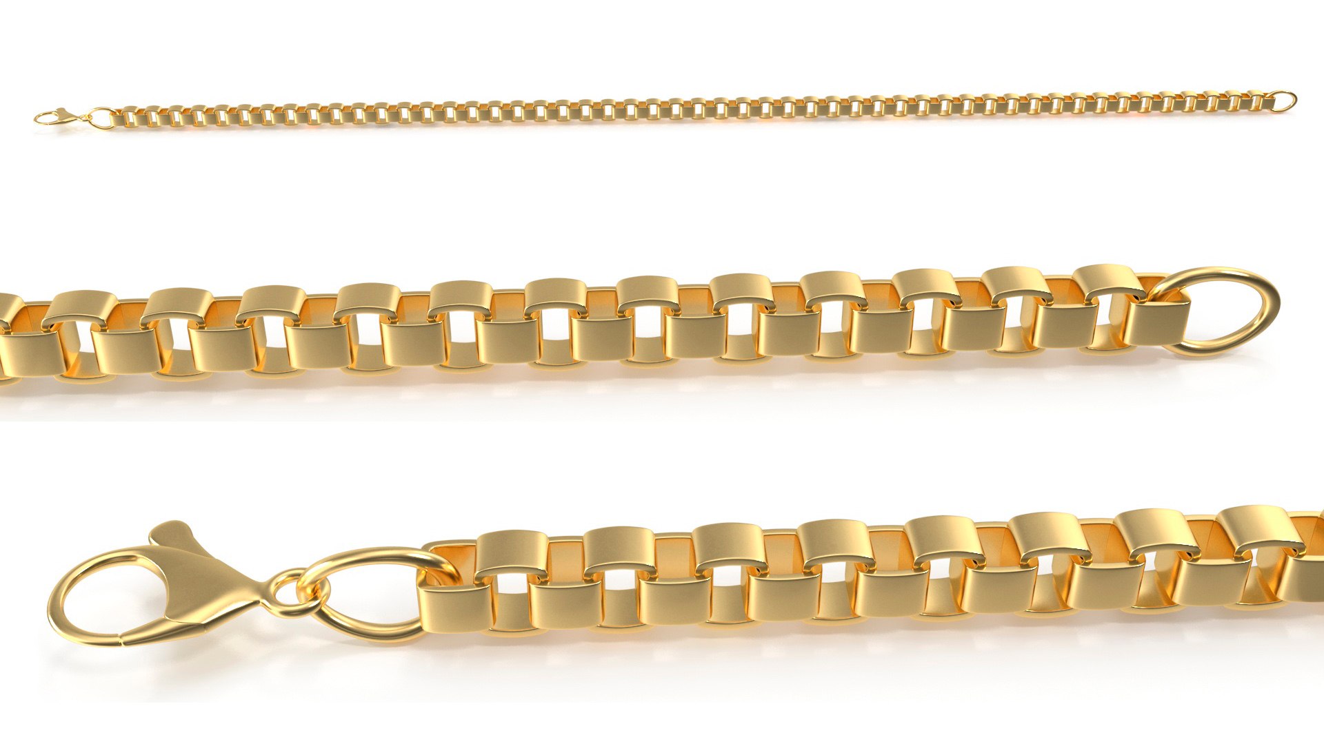 Golden Box Chain 3D Model - TurboSquid 2239782