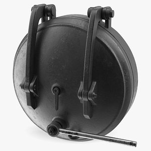 3D Circular Steel Pressure Hatch Black model