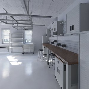 Home Garage Interior 1  Corona 3D