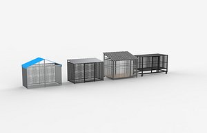 steel cage set 3D model model