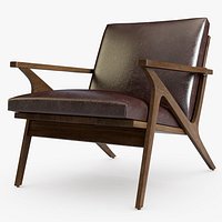 Cavett Coffee Brown Leather Chair