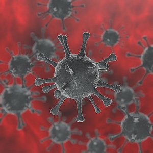 3D Stylized Black Virus