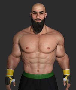 REALISTIC MALE BOXER 3D CHARACTER - Athletic Muscular Fighter