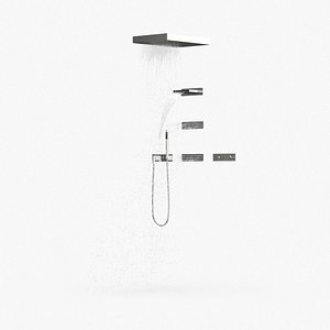 contemporary-shower---water-on model