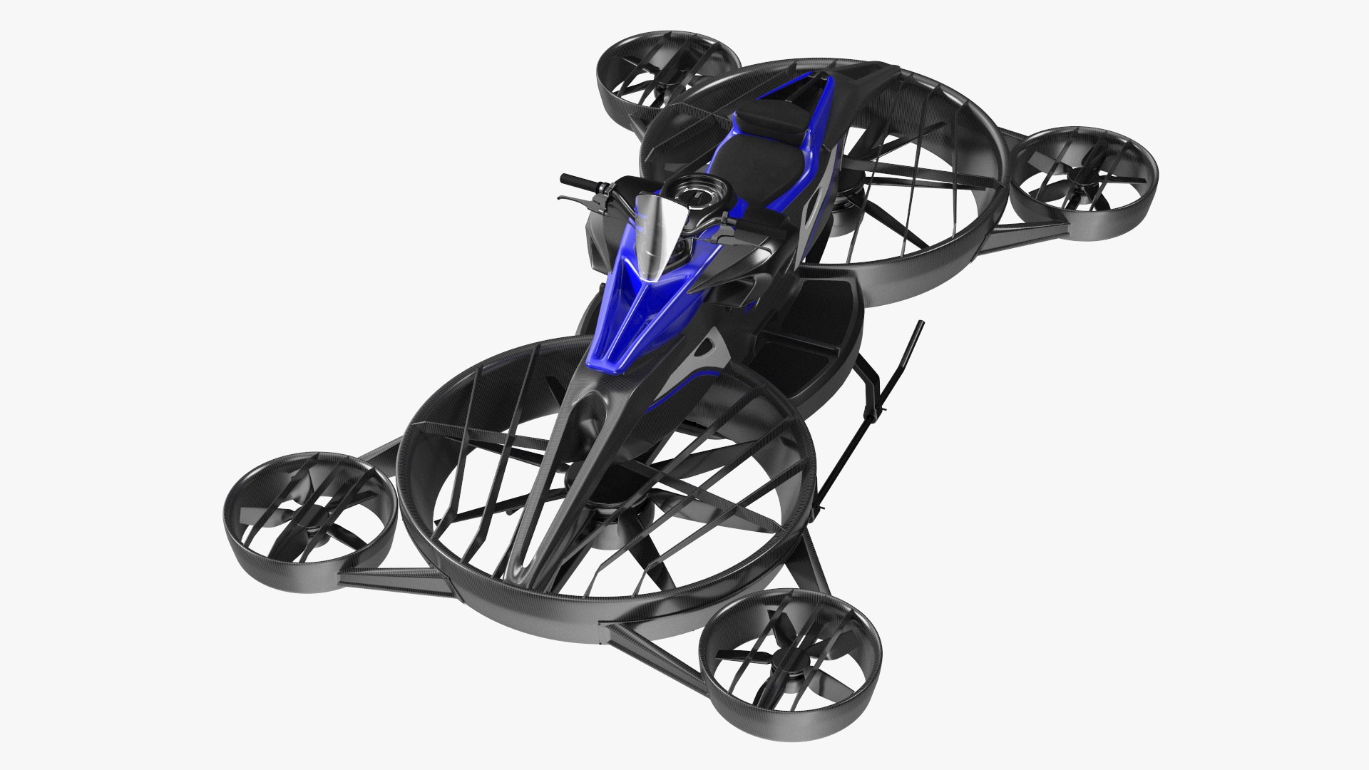 Blue Hoverbike XTURISMO 3D model preview