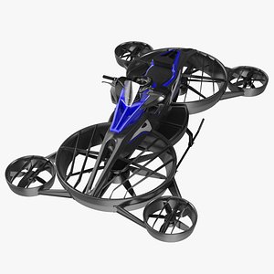 3D Blue Hoverbike XTURISMO