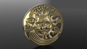 Sun and Moon Pendant 3D print model STL  3dm OBJ Fashion Design