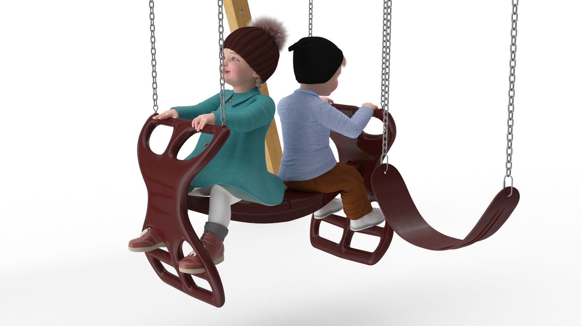 Boy and Girl on Swing