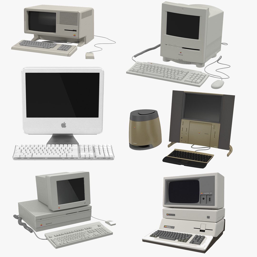 Retro Apple Computers 3D Models Collection 3D model preview