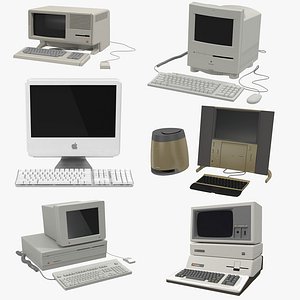 Retro Apple Computers 3D Models Collection