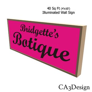 illuminated wall sign 3d model