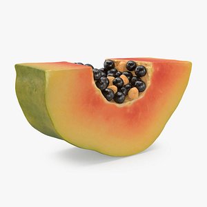 3D Papaya Red Lady Slice 2 model