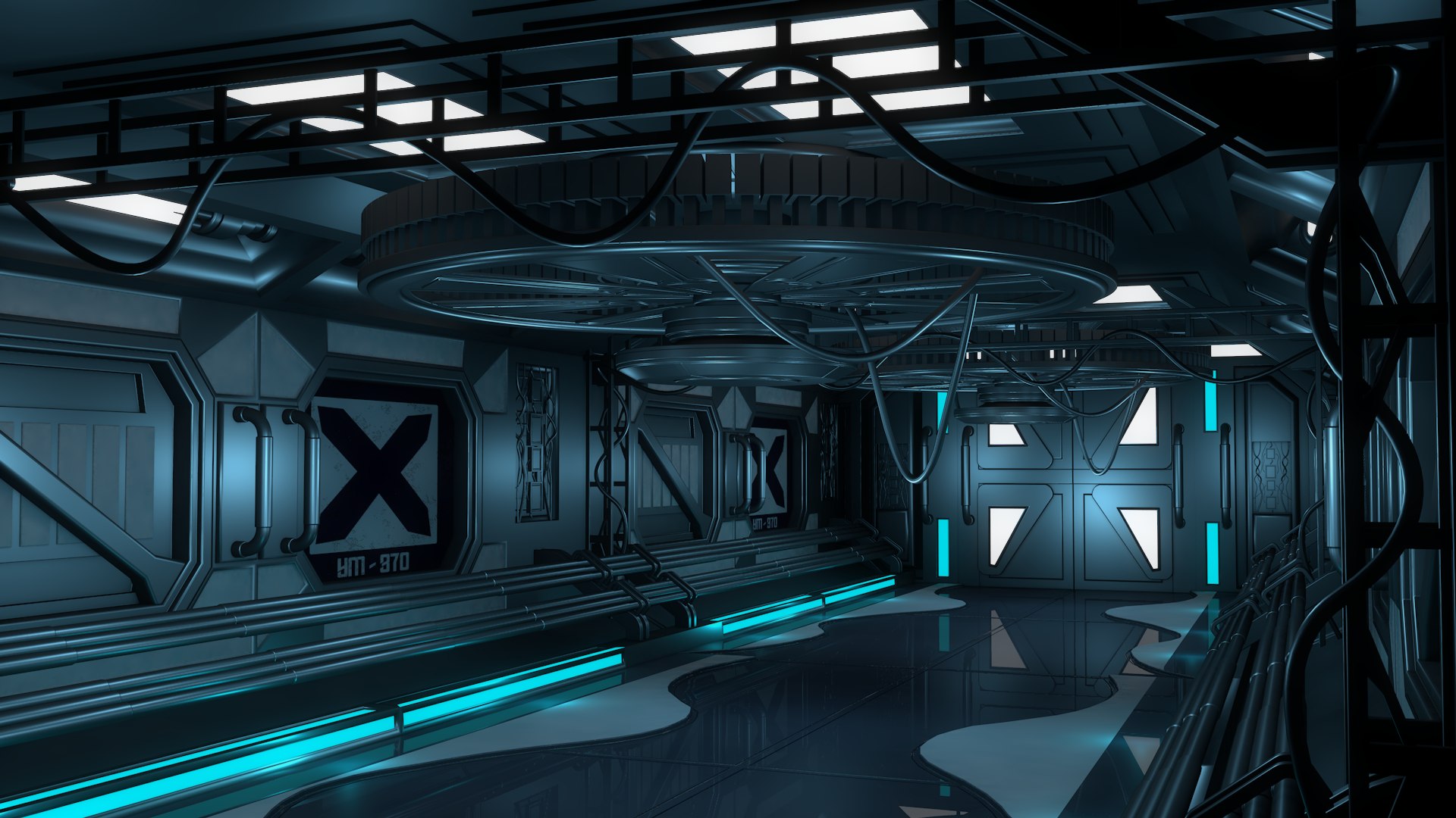 3D Model 4 Sci Fi Room Sets - TurboSquid 2097102