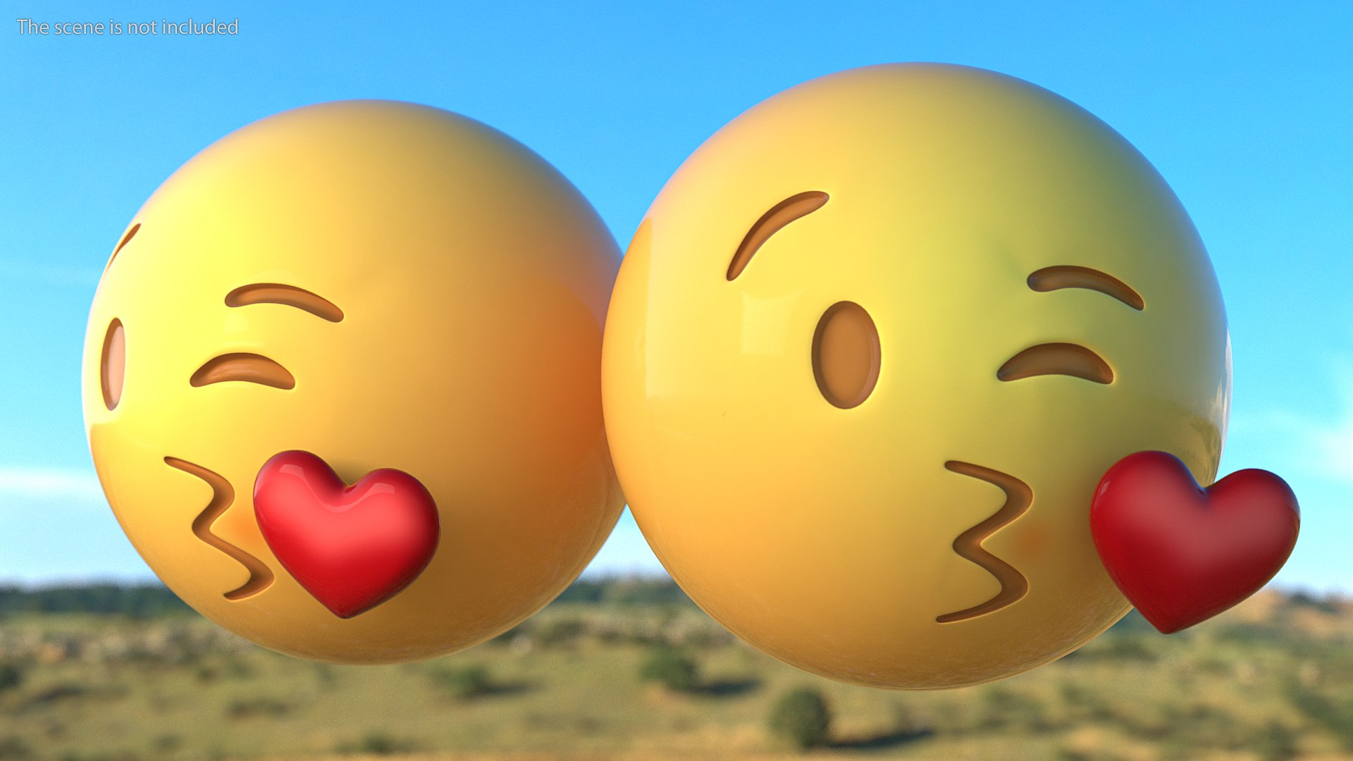 Kiss With Heart Emoji 3D model preview