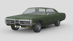 3D Low Poly Car - Plymouth Fury Sedan 1972 model