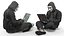 Hacker in Anonymous Mask Sitting Pose