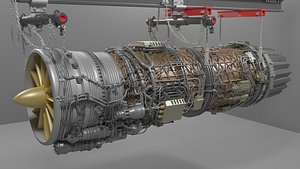 turbo jet engine 3D