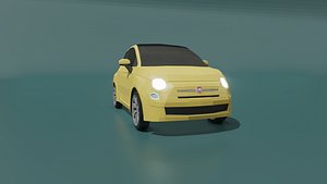 FIAT 500 2020 lowpoly 3D model