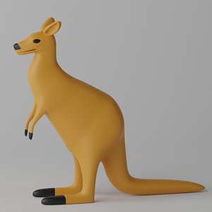 3D Cartoon Cute Kangaroo model