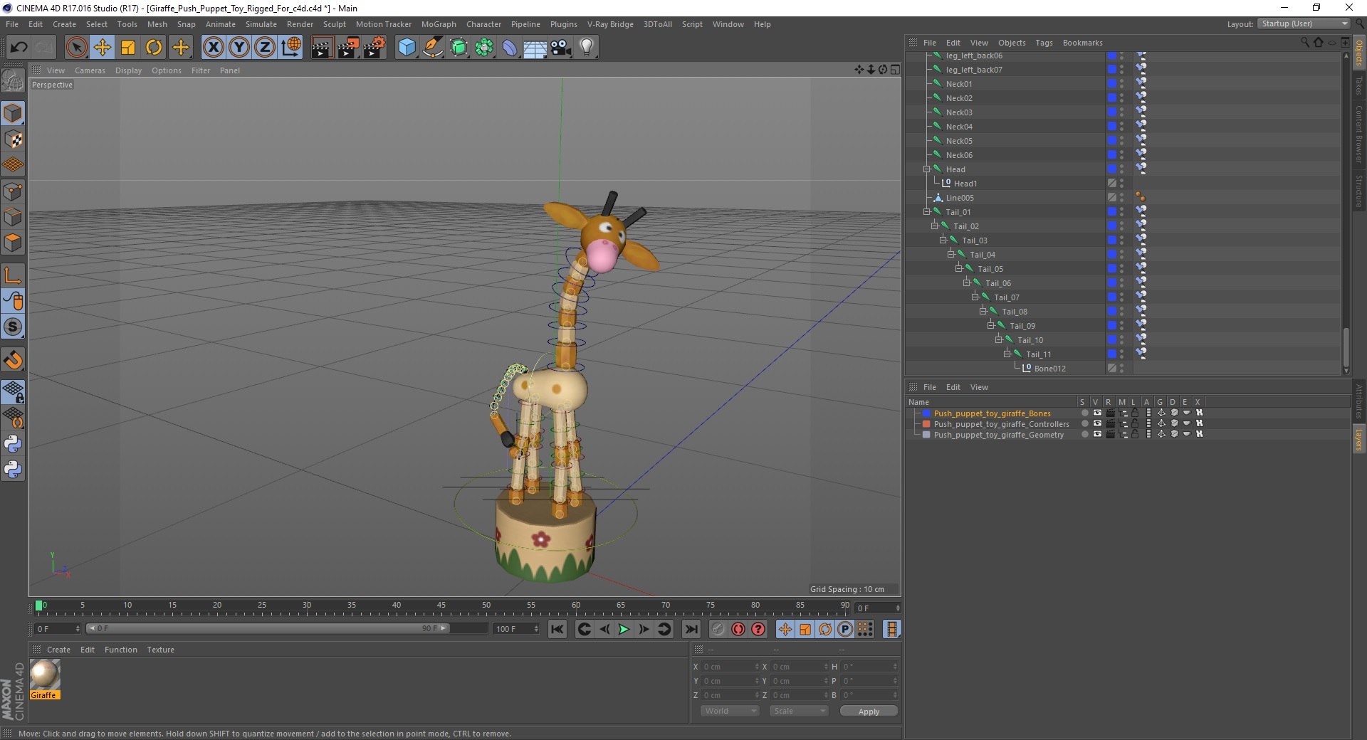 3D Giraffe Push Puppet Toy Rigged For Cinema 4D - TurboSquid 2018540