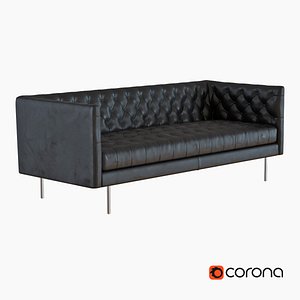 West Elm Modern Chesterfield Leather Sofa