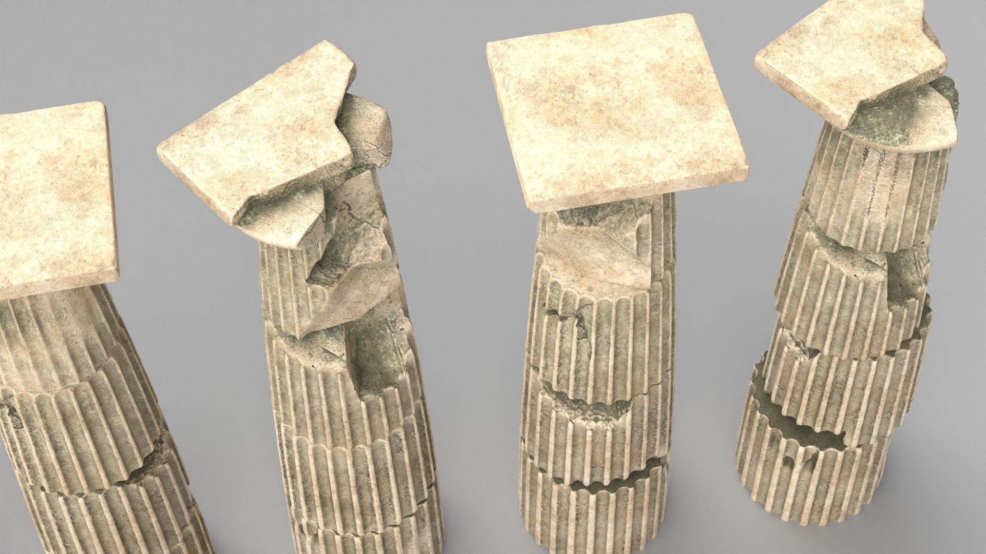 3D Doric Column Set 3D Model - TurboSquid 2118697
