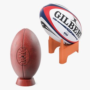 Rugby Balls Collection 3D