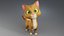 Rigged Cartoon Cat Character  Game Ready Low Poly