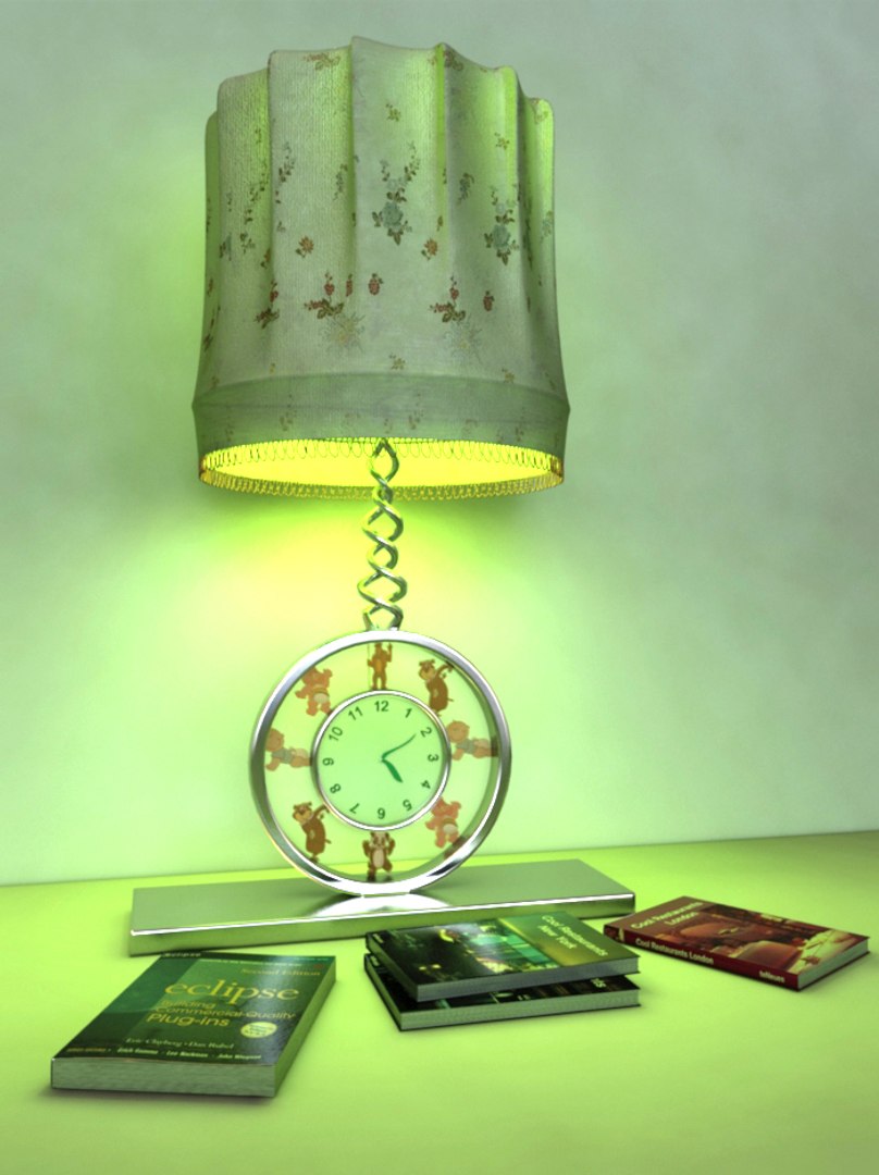 modern desk lamp clock 3d model