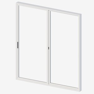 3D Sliding metal door 2000 mm x 1800 mm model
