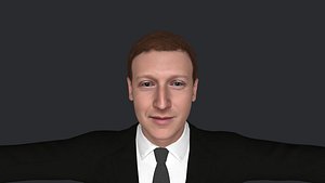Mark Zuckerberg Hyper Realistic Full Body Fully Rigged 3D Character