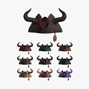 3D 10 Satanic Pirate Hat - Fantasy Character Design model