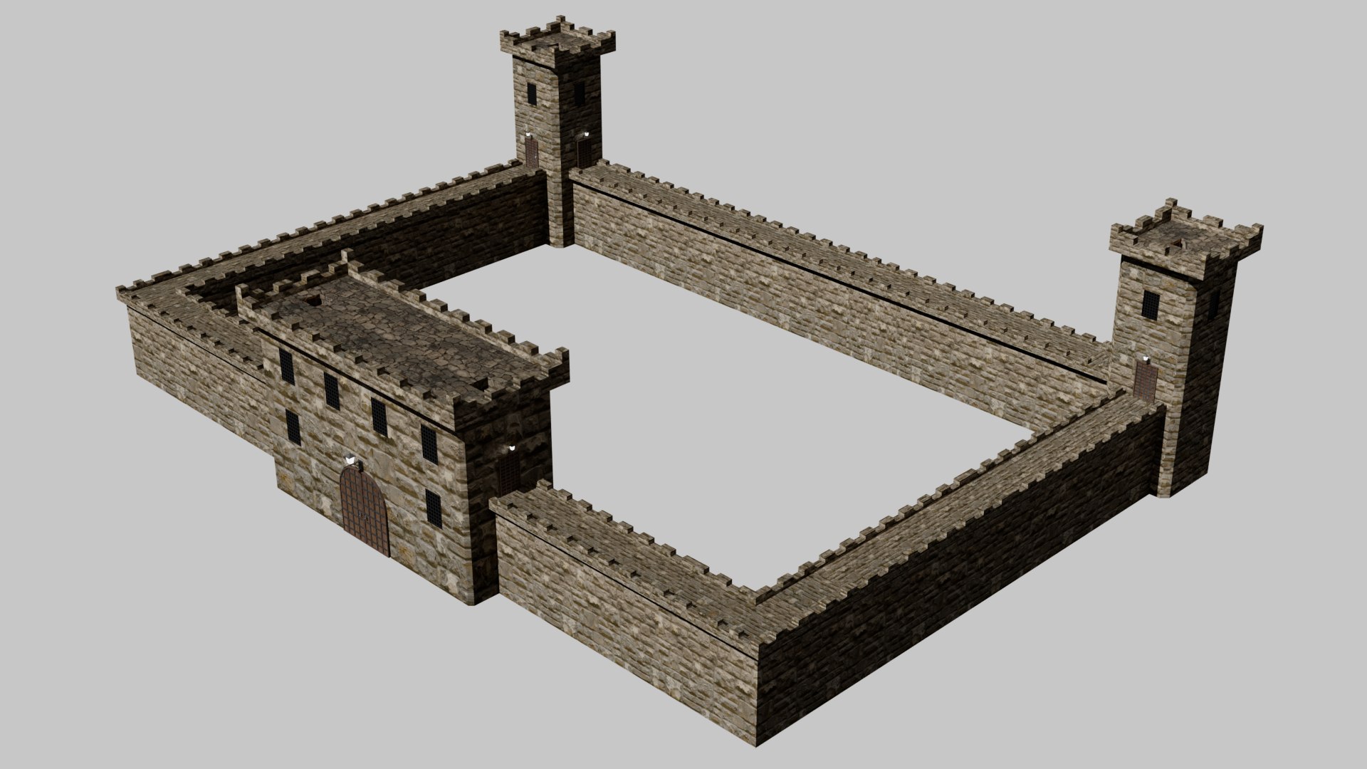 Modularcastle Lowpolly 3D Model Game Ready Model - TurboSquid 1995921
