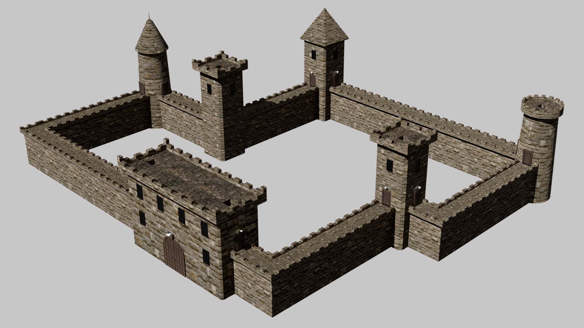 Modularcastle Lowpolly 3D Model Game Ready Model - TurboSquid 1995921