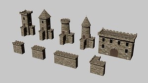 Modularcastle Lowpolly 3D Model Game ready