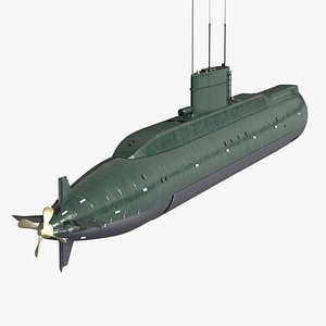 Military Semi Heavy Submarine Rigged