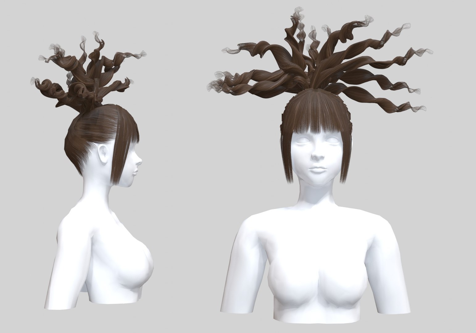 Thick Bangs Hairstyle - 3D Model by nickianimations