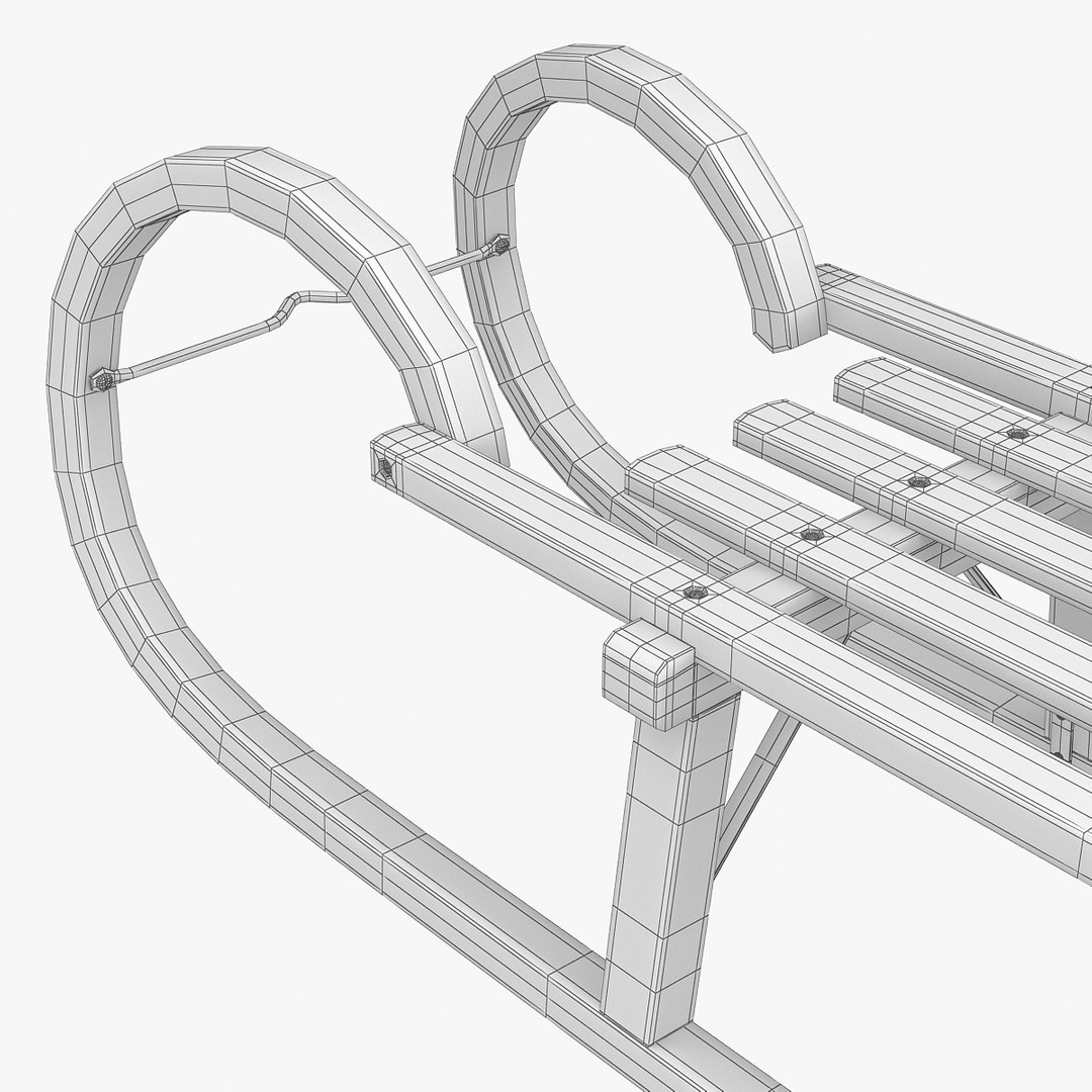 3d wooden sledge