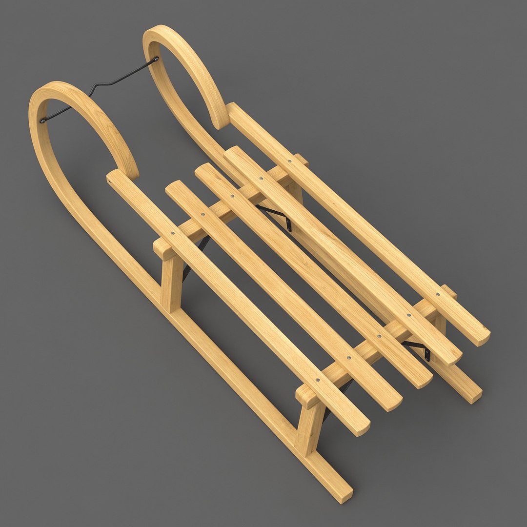 3d wooden sledge