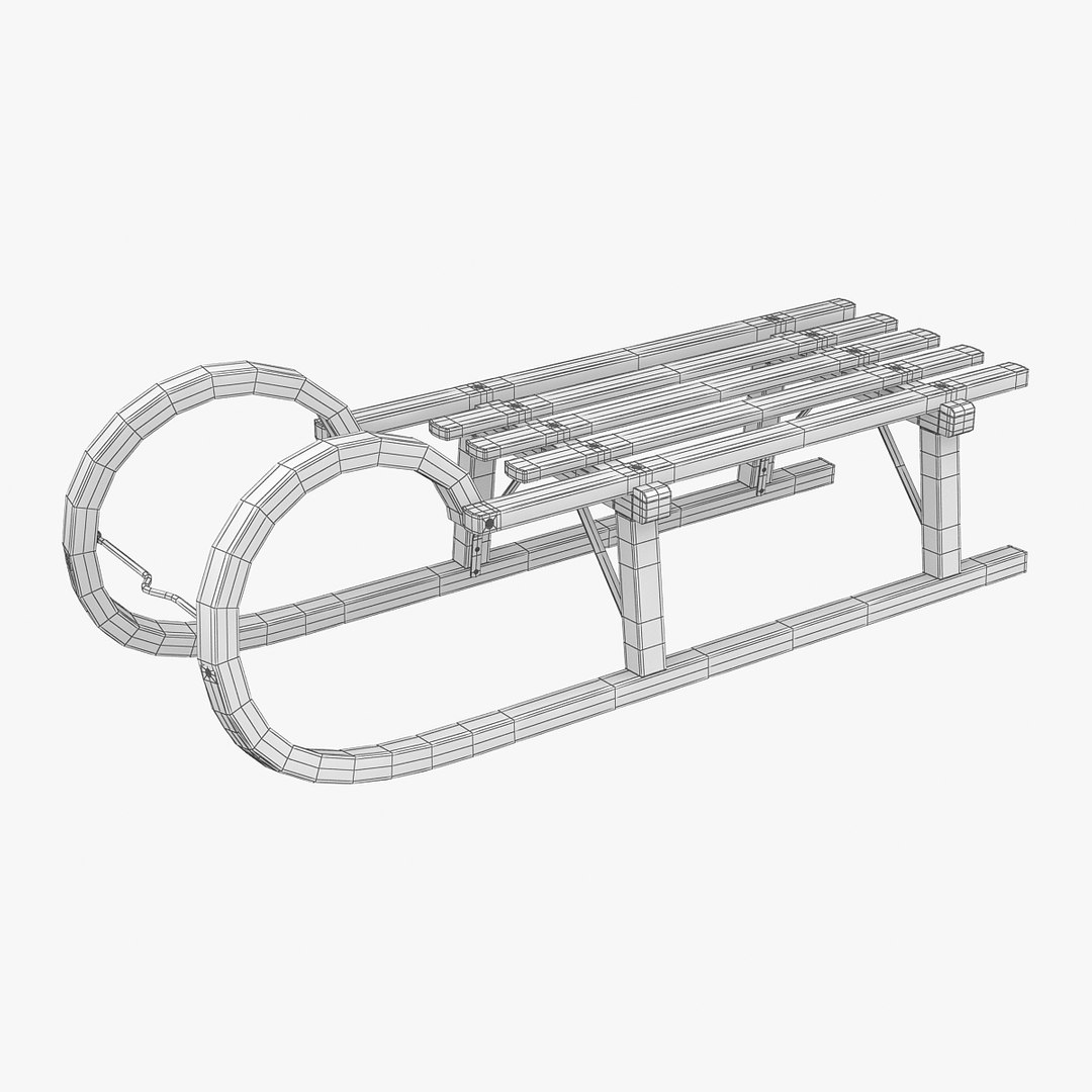 3d wooden sledge