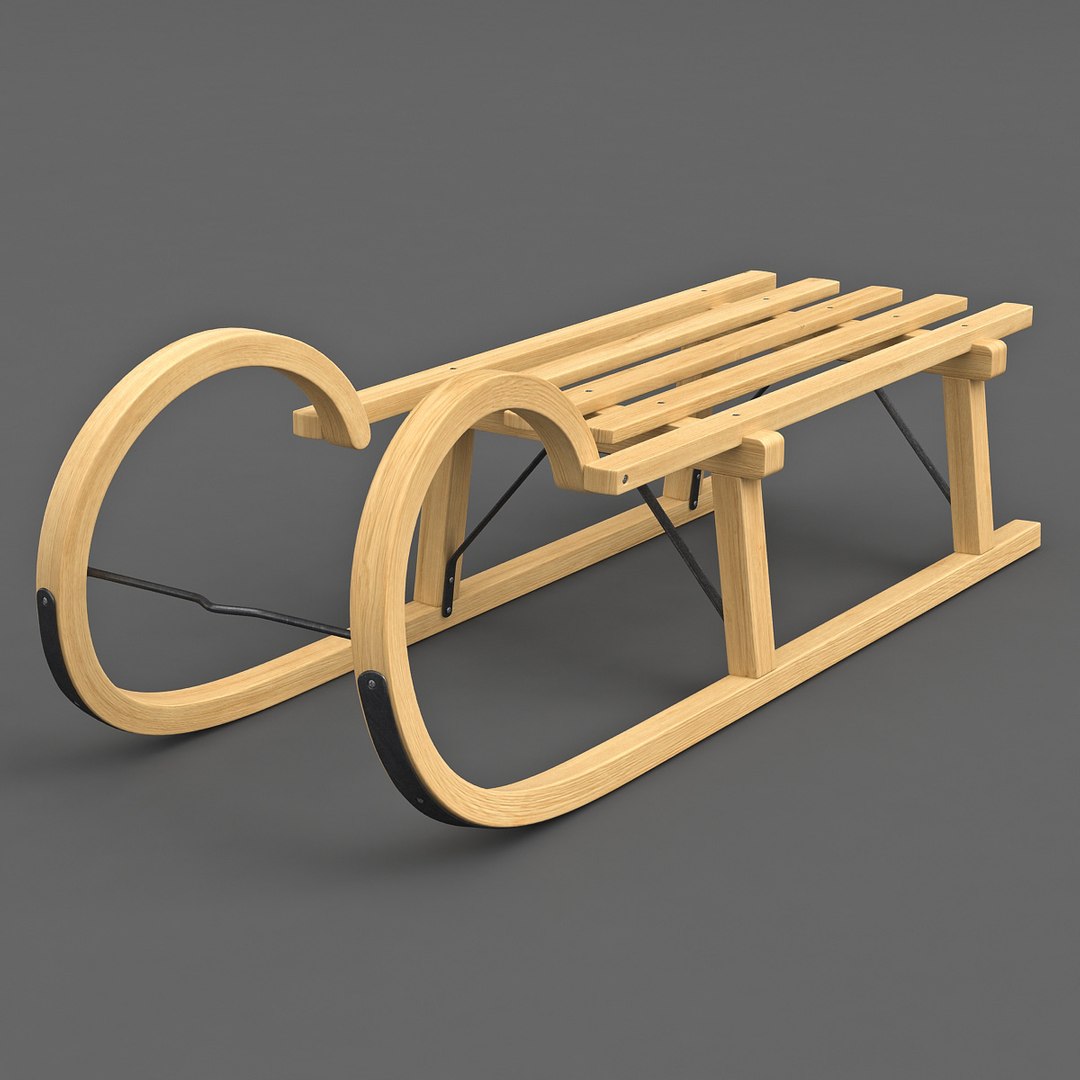 3d wooden sledge