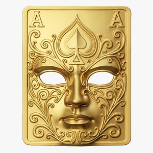 Ornate Playing Card Ace of Spades Mask 3D
