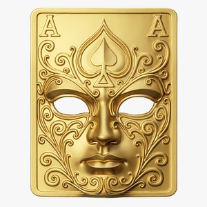 Ornate Playing Card Ace of Spades Mask