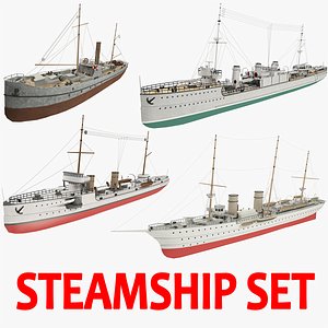 steamships ship 3d obj
