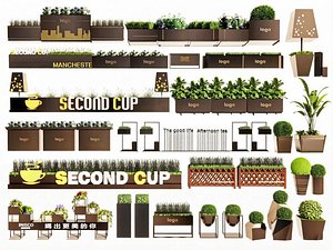 Modern Outdoor Planter Box Flower Pot Street Landscape 3D Model 3D model