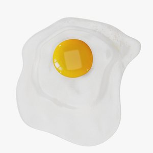 3d model fried egg
