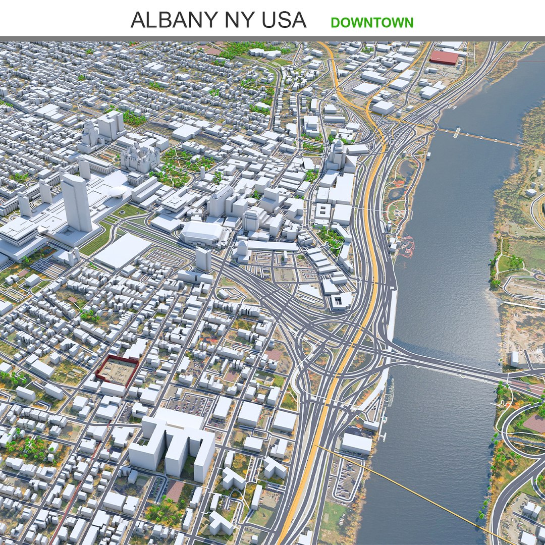 Albany Downtown New York USA 3D model TurboSquid 1988140